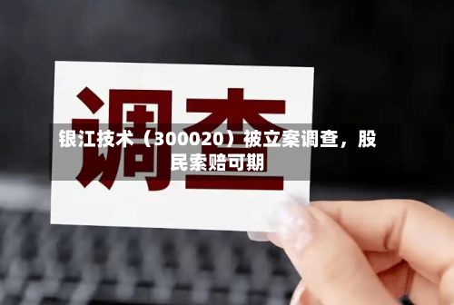 银江技术（300020）被立案调查，股民索赔可期-第3张图片
