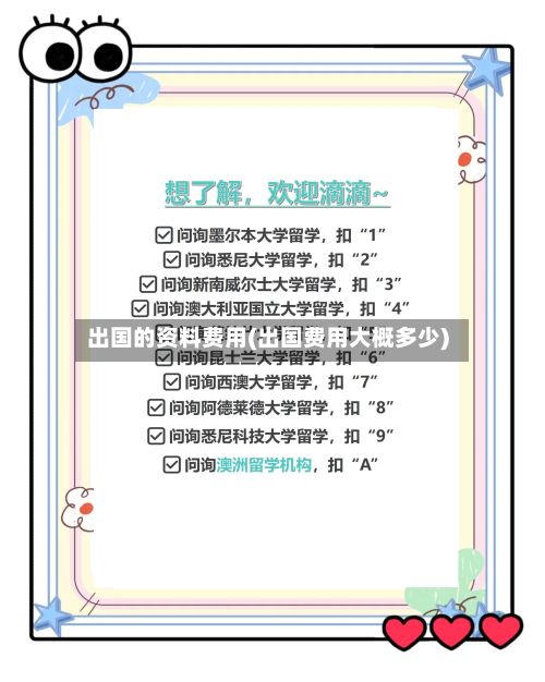 出国的资料费用(出国费用大概多少)