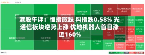 港股午评:恒指微跌 科指跌0.58% 光通信板块逆势上涨 优地机器人首日涨近160%-第1张图片