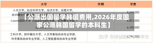 【公派出国留学韩国费用,2026年度国家公派韩国留学的本科生】