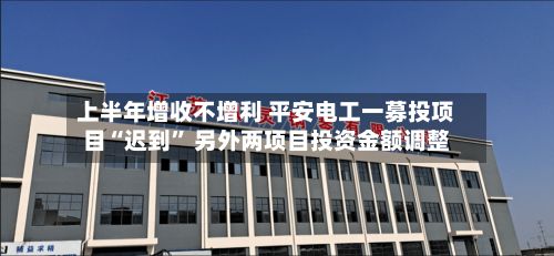 上半年增收不增利 平安电工一募投项目“迟到” 另外两项目投资金额调整-第2张图片